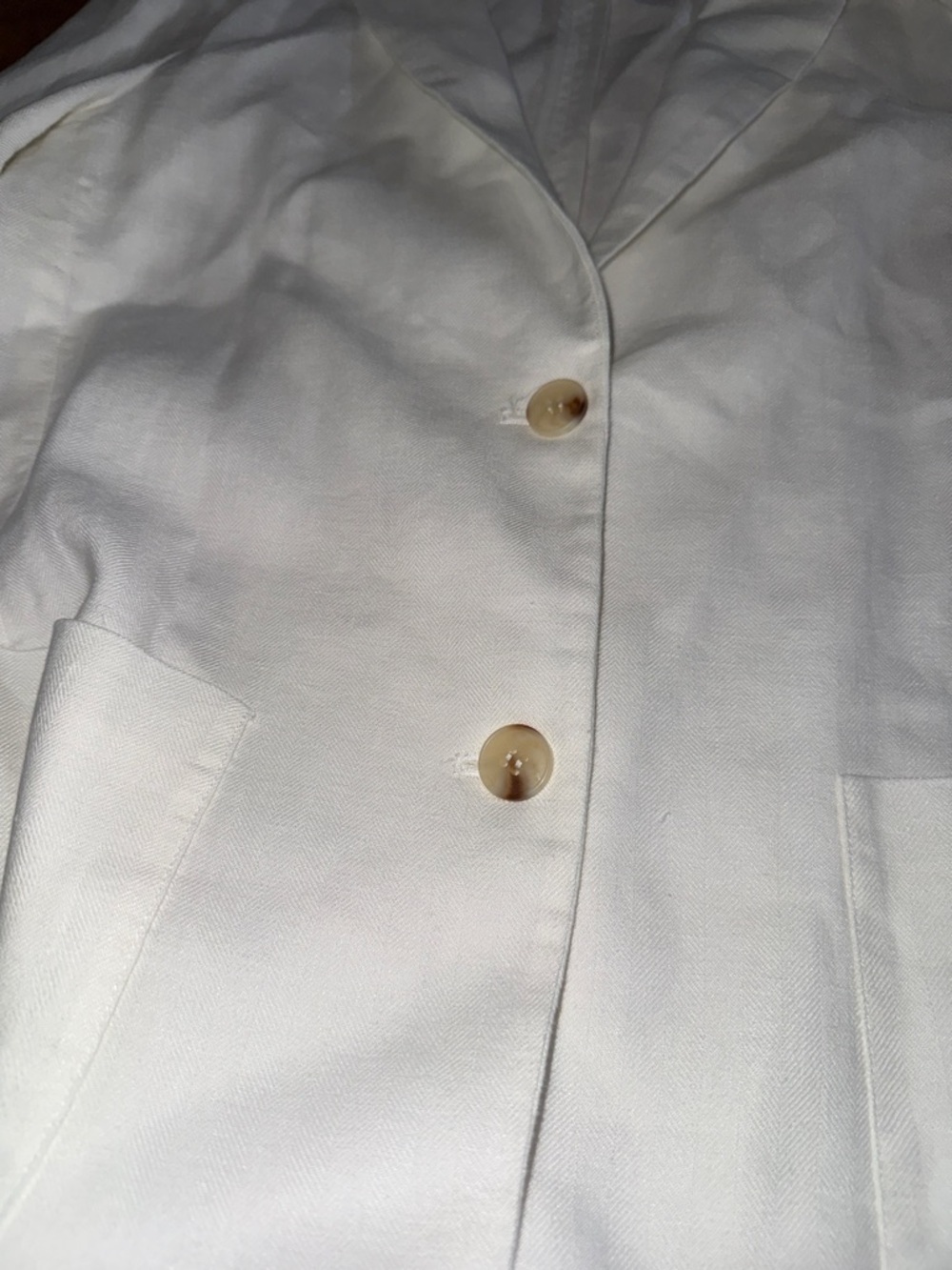 J. McLaughlin White Linen-Blend Two-Button Blazer jacket size Small Resortwear - Picture 4 of 5